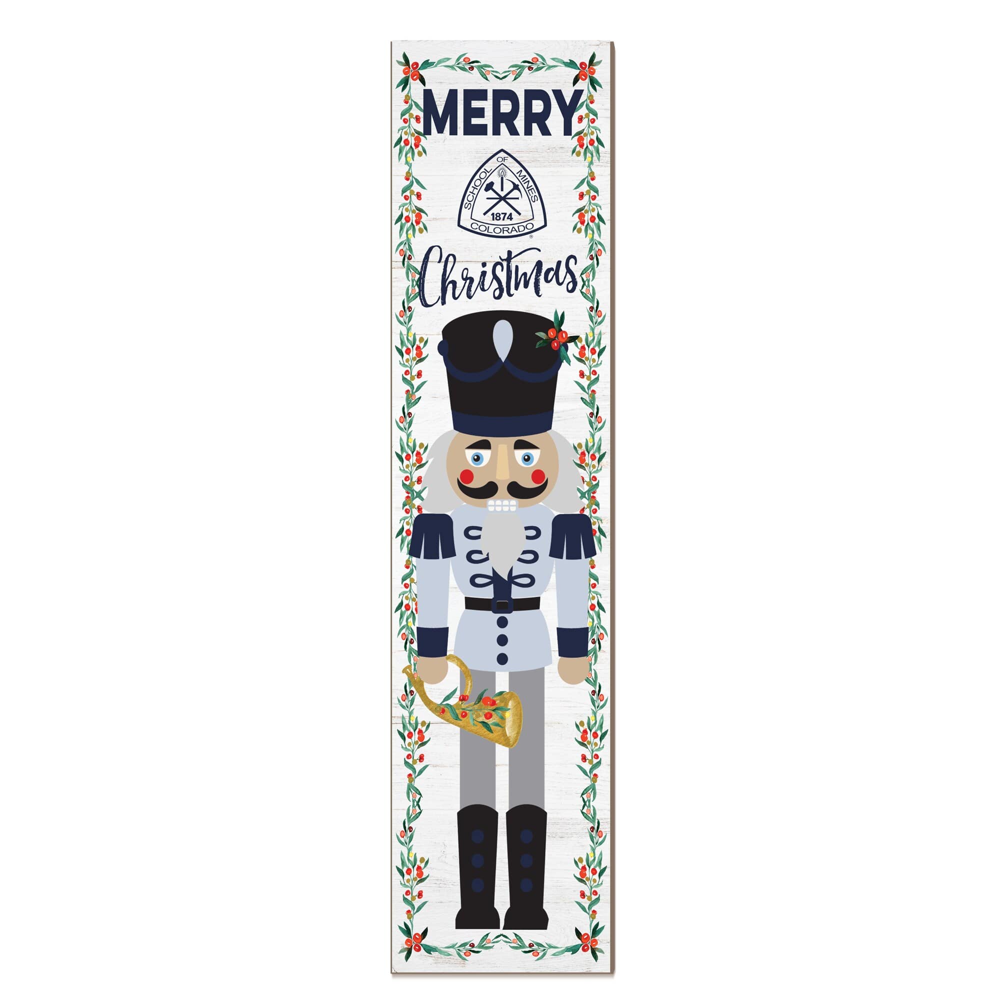 Jardine - Colorado School of Mines Orediggers 11" x 46" Nutcracker Holiday Leaner Sign - White