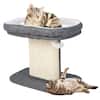 Front. Gymax - Gymax Modern Cat Tree Tower Cat Activity Tower w/ Large Plush Perch Grey.