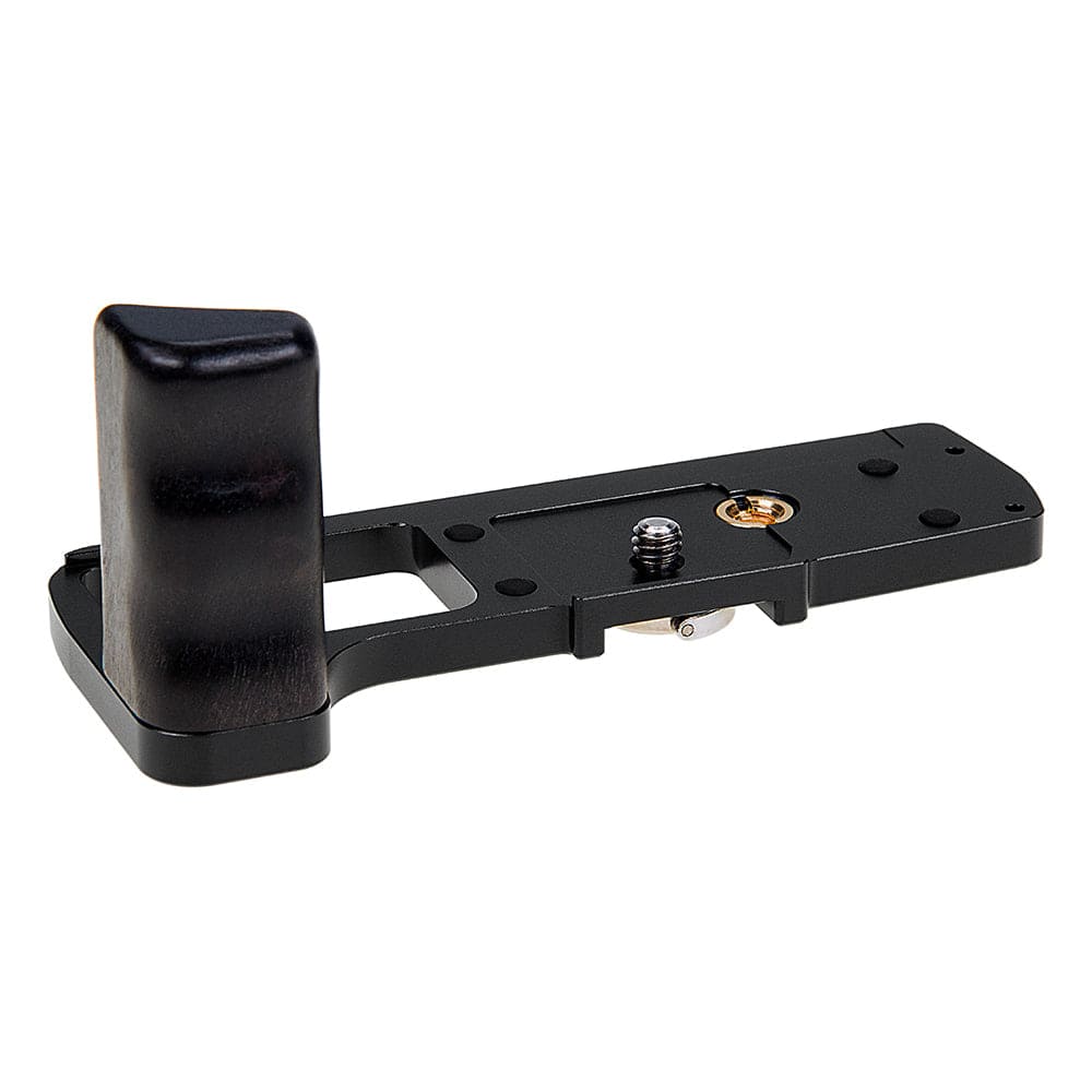 Fotodiox - Deluxe Metal Camera Hand Grip f/ OM SYSTEM OM-5 & Olympus OM-D E-M5 Mark III Cameras w/ Wooden Accent & Battery Access