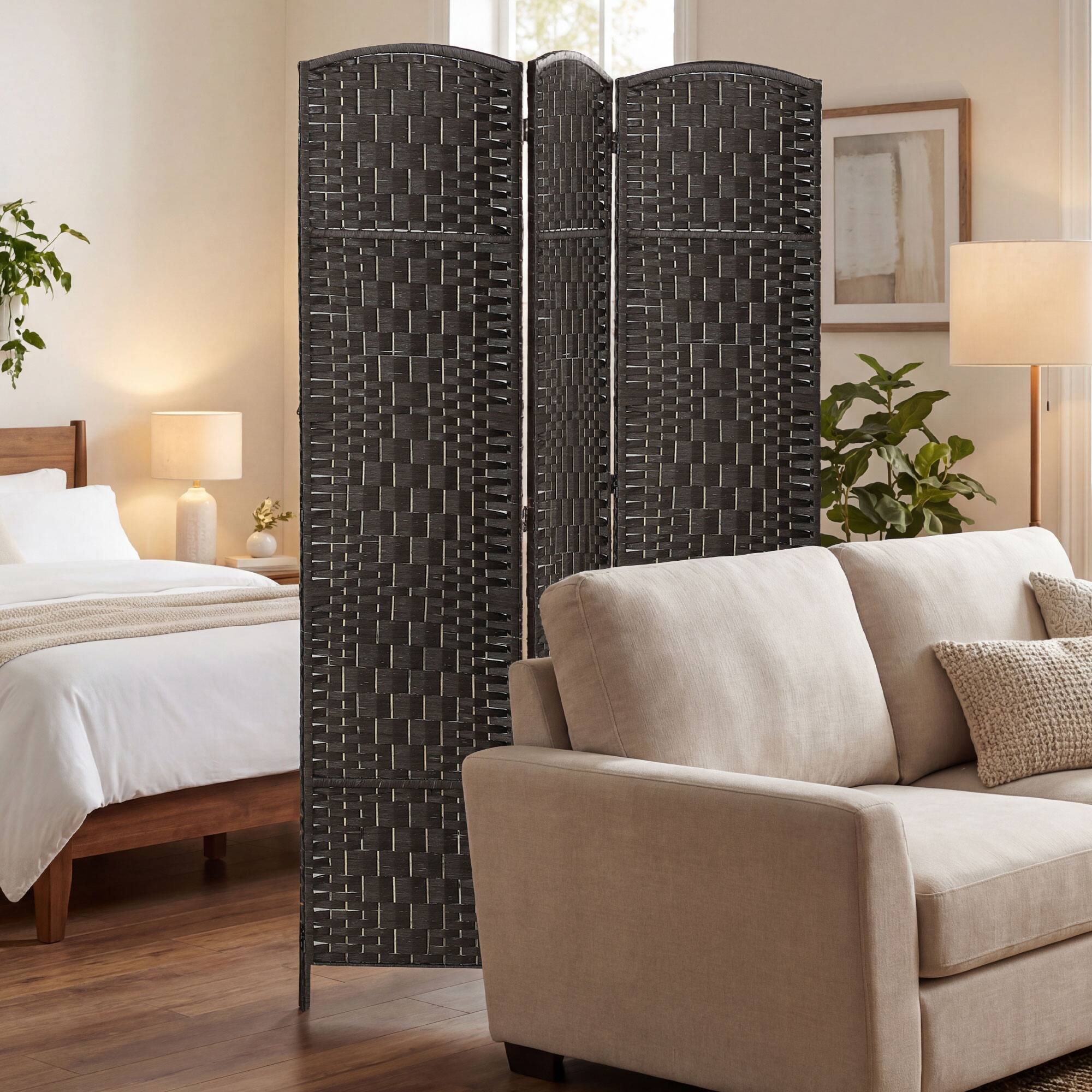 Alt View 8. Homcom - Divider, 3 Panel Folding Privacy Screen - Coffee.