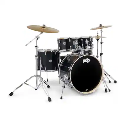 Front. Pacific Drums and Percussion - PDP Mainstage 5-Piece Complete Drum Kit with Hardware (Black Sparkle).