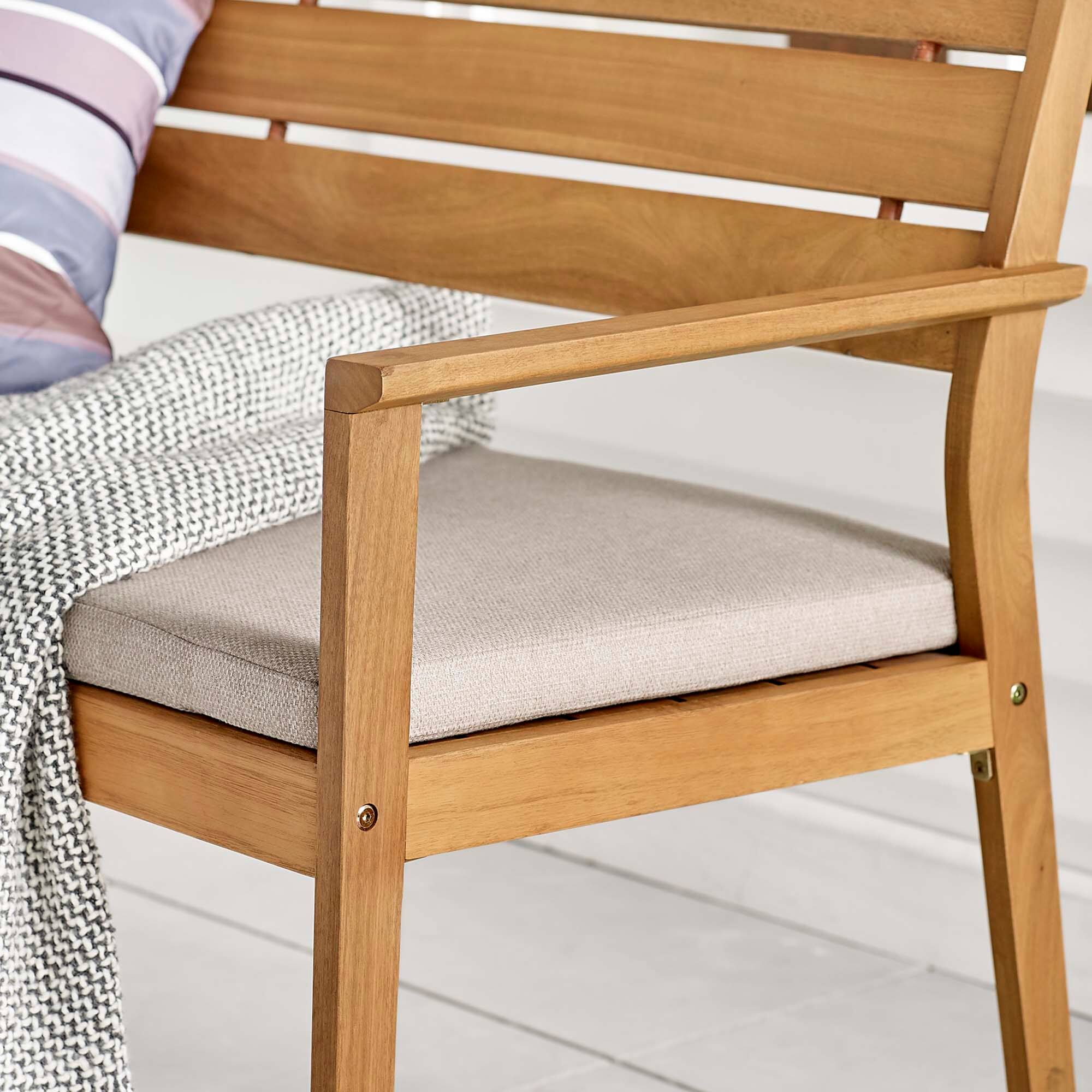 Alt View 1. Modway - Viewscape Outdoor Patio Ash Wood Loveseat by Modway - Natural Taupe.