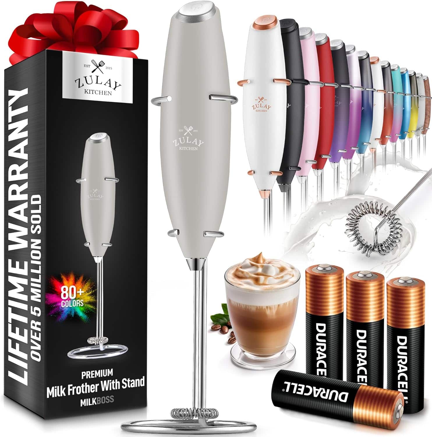 ZULAY KITCHEN
EST 2015
LIFETIME WARRANTY
OVER 5 MILLION SOLD
80+ COLORS
PREMIUM Milk Frother With Stand
MILKBOSS
DURACELL
DURACELL
DURACELL
DURACELL