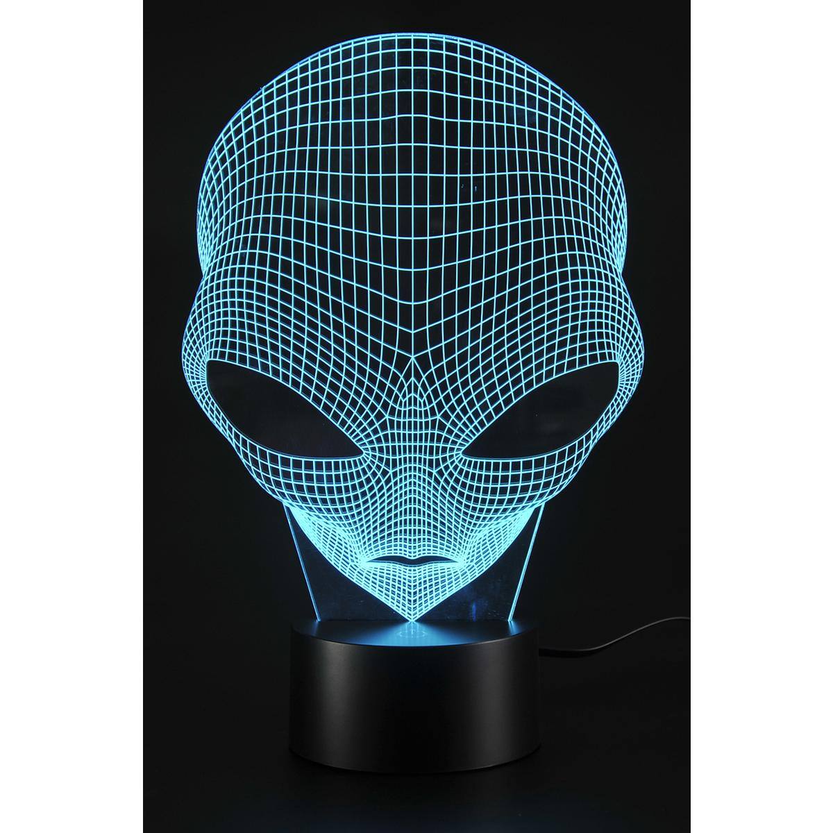 Alt View 4. JuzToys - 3D Night Light for Kids, 3D Illusion Grow LED Alien Shapes Lamp 7 Colors USB Power, LED Lamp for Bedrooms and Offices - Black.