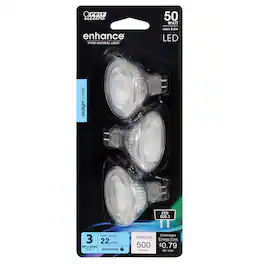 FEIT ELECTRIC - Feit Enhance MR16 GU5.3 LED Bulb Daylight 50 Watt Equivalence 3 pk