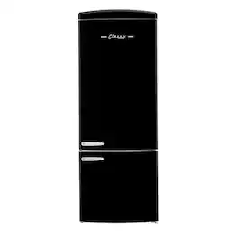 Unique Appliances - 28 in. Wide Classic Retro 16.7 cu.ft Bottom Freezer Counter Depth Refrigerator - Midnight Black