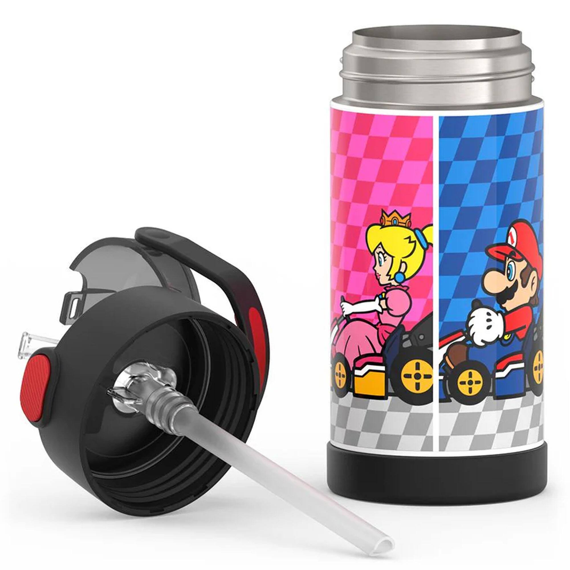Alt View 4. Thermos - Thermos 12 oz. Kid's Funtainer Insulated Water Bottle - Mario Kart - Mario Kart.