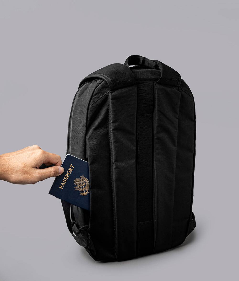 Left. ALPAKA - ALPAKA Aero Pack 16L Laptop Backpack with 16" Sleeve Lightweight Water-Resistant Travel Commuter Backpack - Black Axoflux 210D.