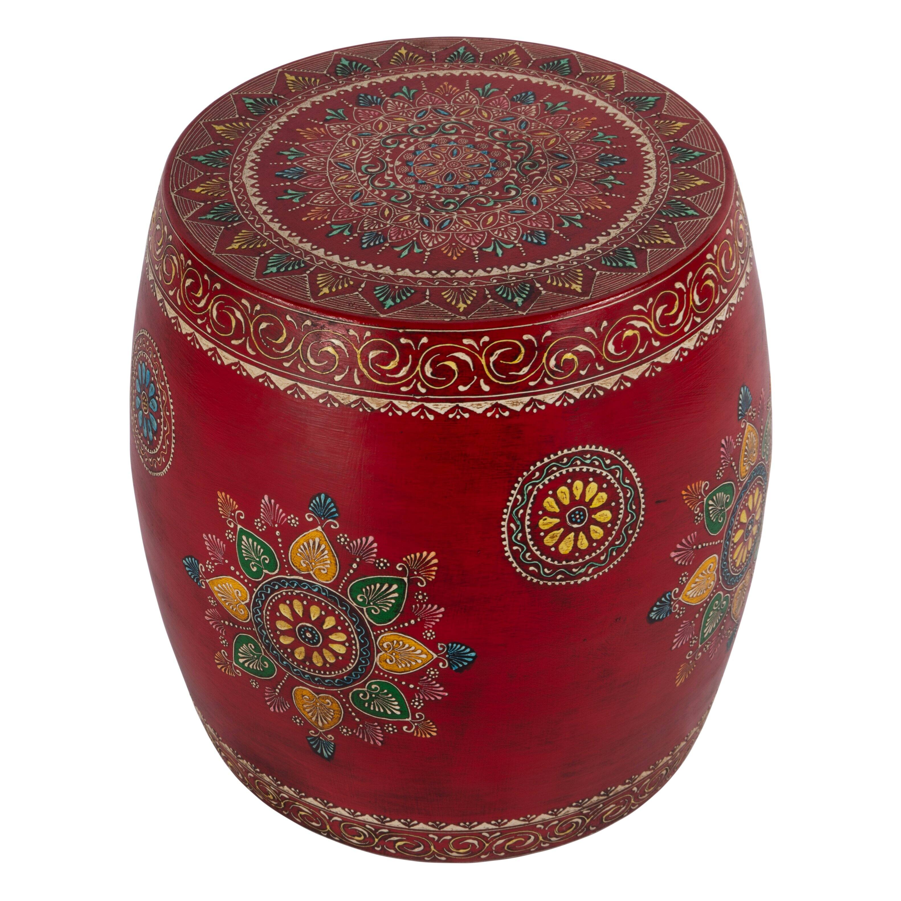 Front. Butler Specialty - Imani 17" W Round Iron Drum Side Table - Red.