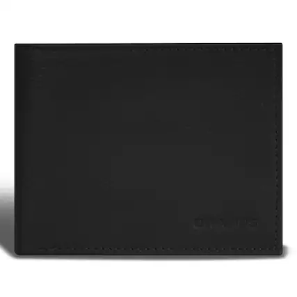Front. Champs - Onyx Collection Leather Bi-Fold Wallet - Black.