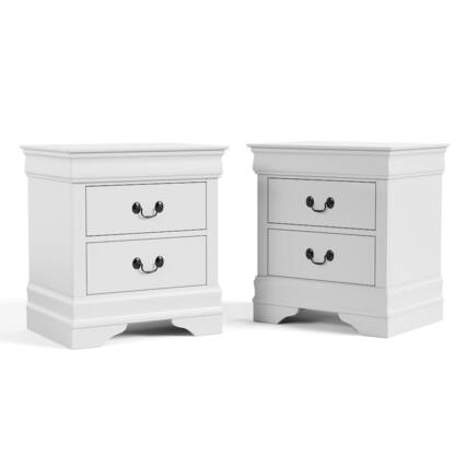 Front. Furniture of America - Arabella Wood 2-Drawer Nightstands (Set of 2) - White.