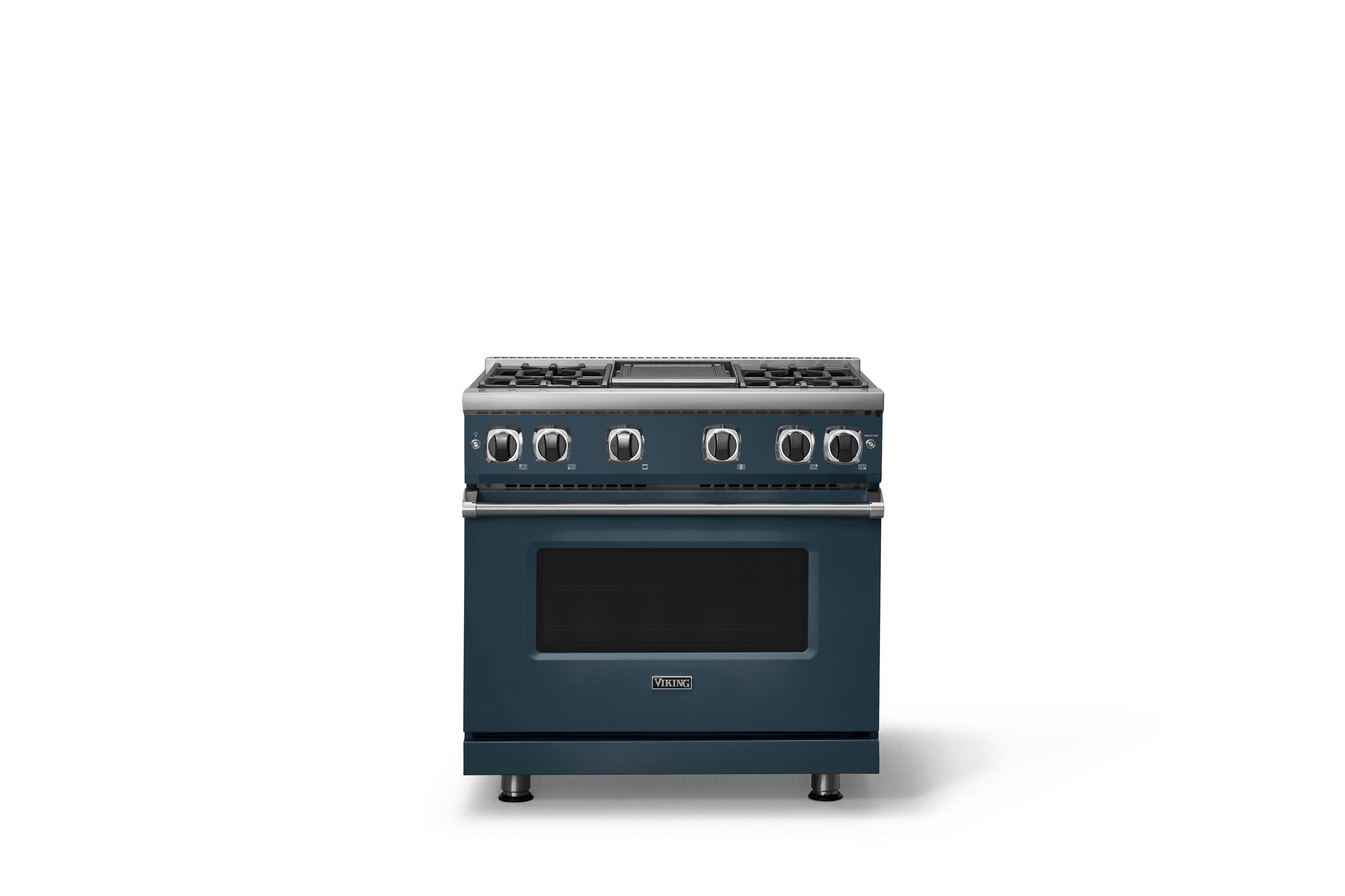 Alt View 4. Viking - Pro 7 Series 5.6 Cu. Ft. Freestanding Sealed 4 Burner LP Gas Convection Range/Griddle - Squall - Squall.