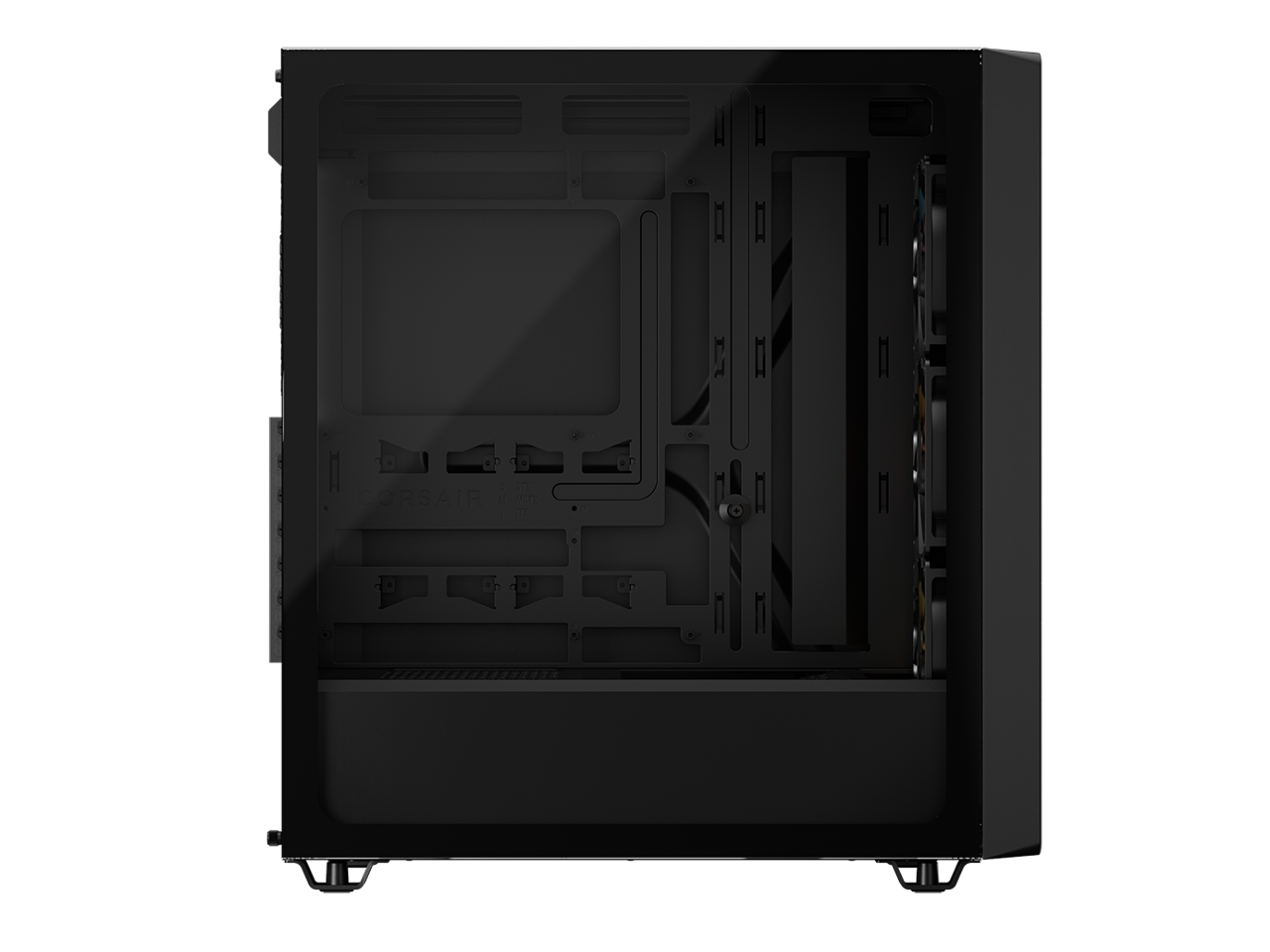 Alt View 3. CORSAIR - CORSAIR 3200D RS ARGB Mid-Tower Chassis, 3x RS120 ARGB Fans, DIY Friendly, Black - Black.