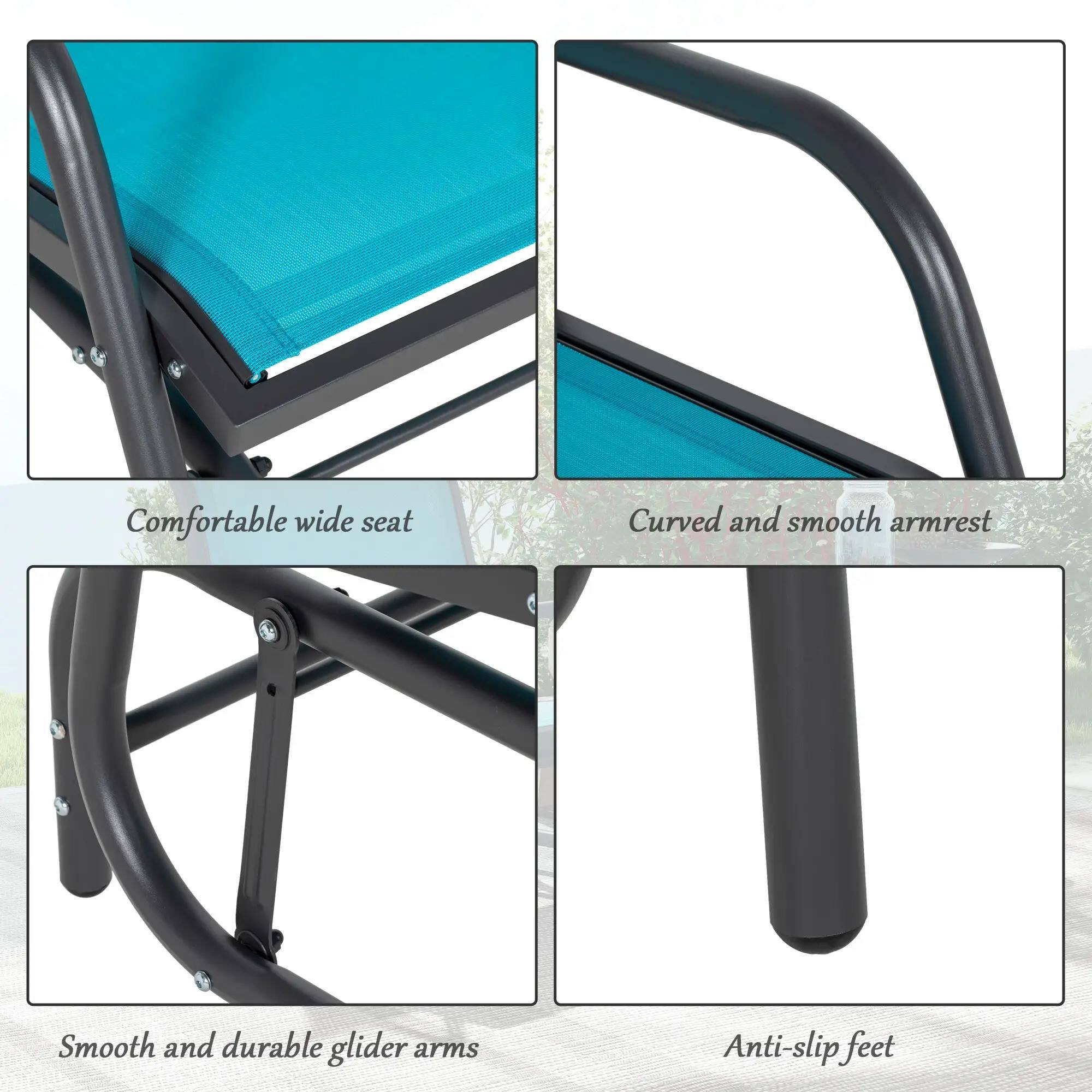 - Comfortable wide seat
- Curved and smooth armrest
- Smooth and durable glider arms
- Anti-slip feet