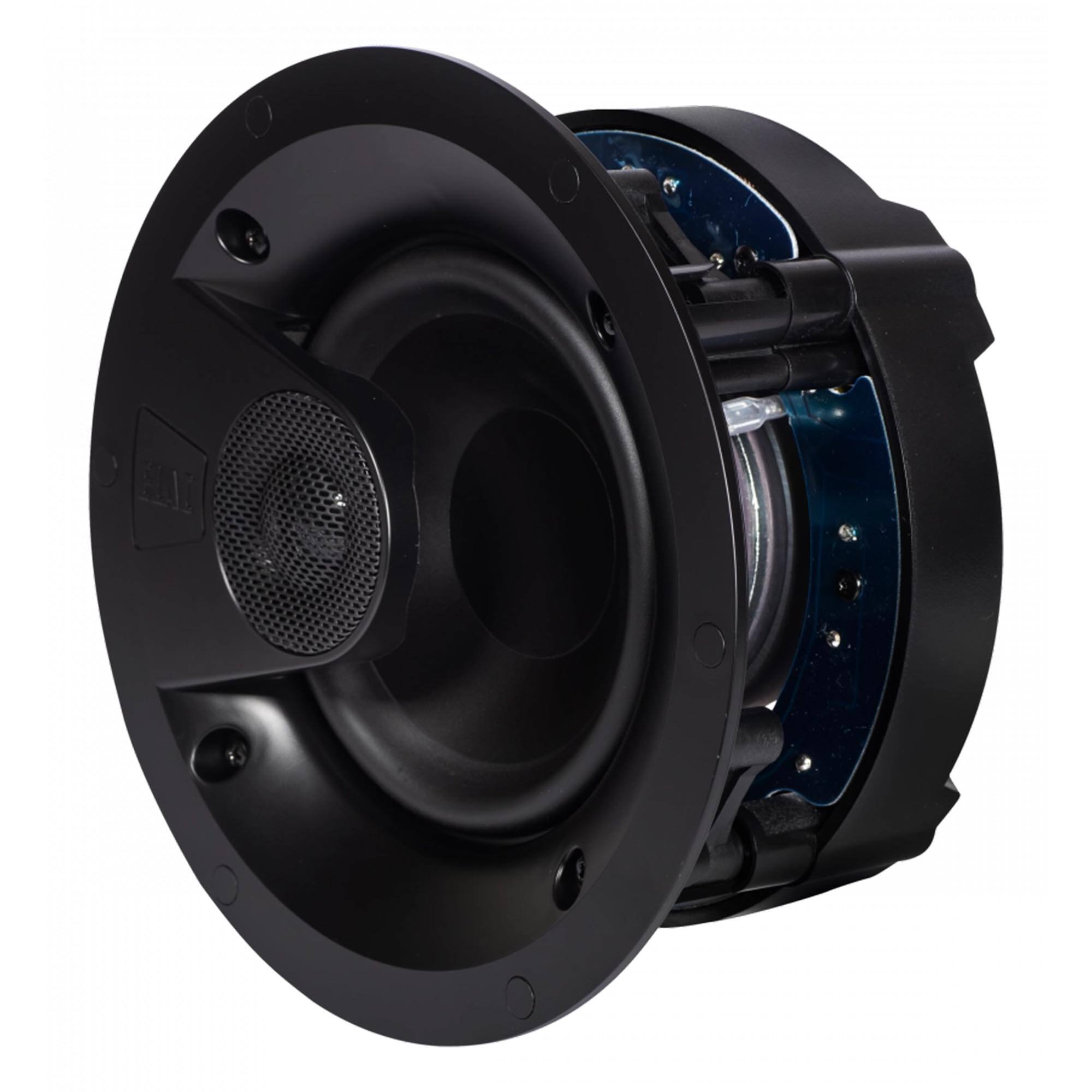 Alt View 2. ELAC - Elac IC-V61-W - Vertex 1 6.5" In-Ceiling Speaker - Includes White Grille, Sold Individually - Black/Gray.