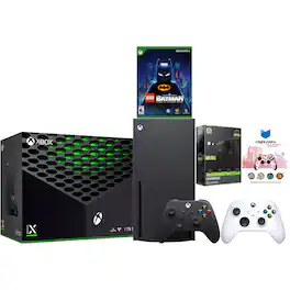 Xbox Series X 1TB Disc Console with LEGO Batman, Extra Controller, Battery Pack and MightySkins Code Bundle - Robot
