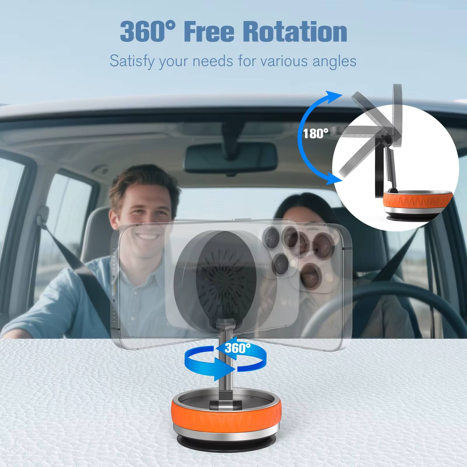 360° Free Rotation  
Satisfy your needs for various angles  
180°  
360°