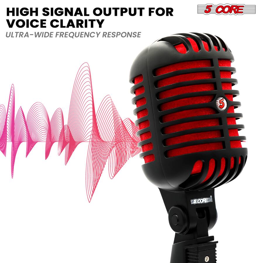 5 CORE Retro Dynamic Vocal Microphone Vintage Classic Mic RTRO MIC CH ...