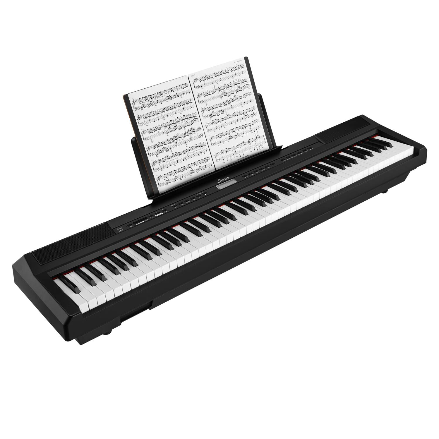 Back. Donner music - Donner DEP-20 Portable 88 Key Weighted Digital Piano with Sustain Pedal for Beginner - Black.