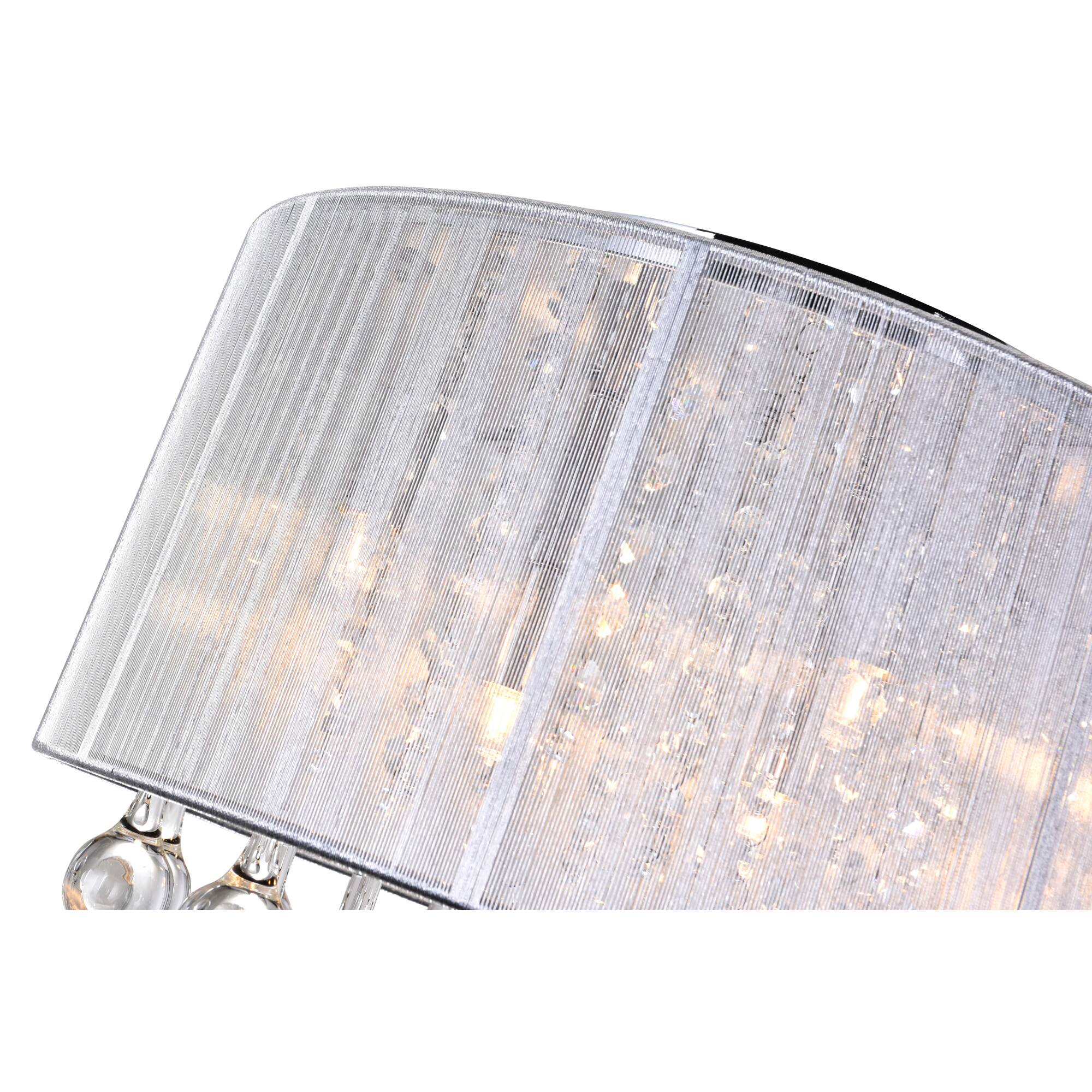 Left. CWI Lighting - Water Drop 6 Light Drum Shade Flush Mount With Chrome Finish - Chrome.