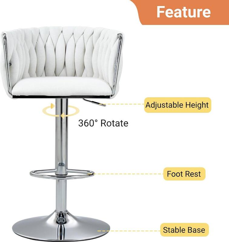 Feature  
- Adjustable Height  
- 360° Rotate  
- Foot Rest  
- Stable Base