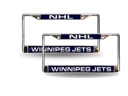 Rico Industries - Winnipeg Jets Chrome Metal Laser License Plate Frame - Set of 2 Frames - Multi
