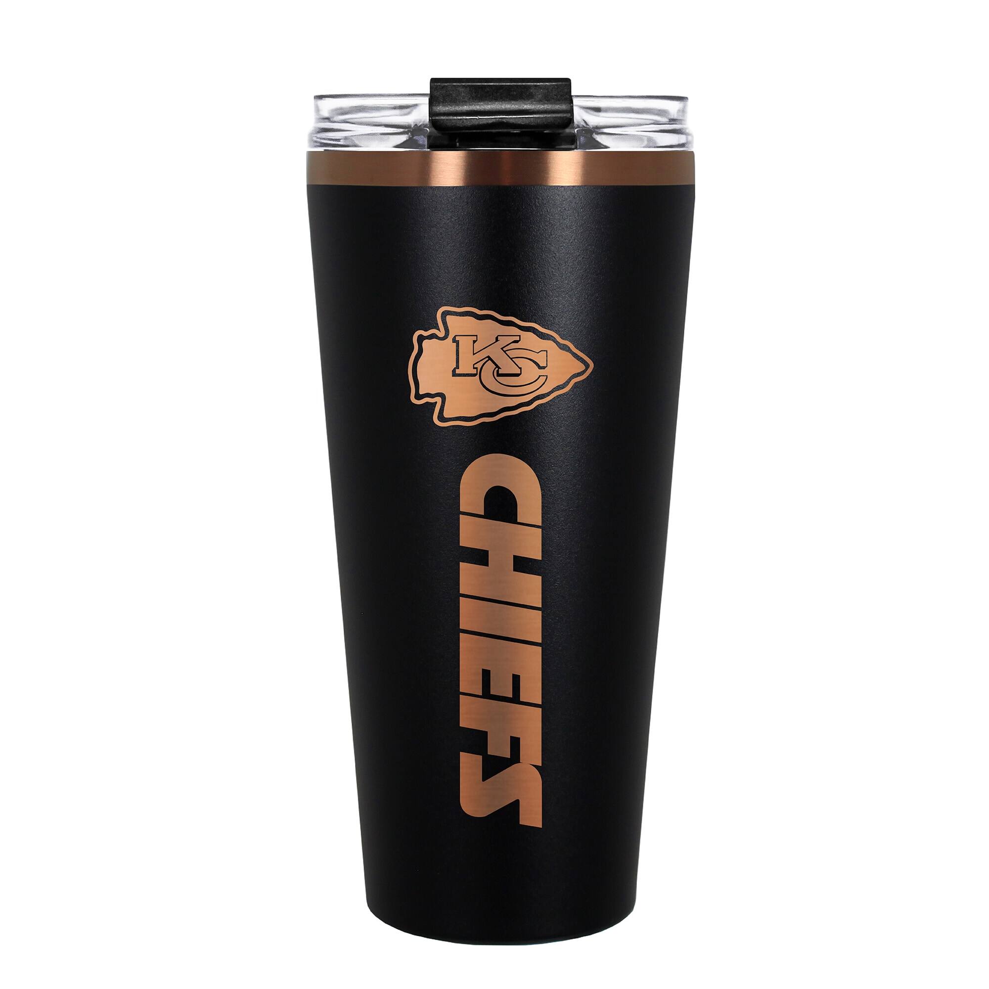 Front. Great American Products - Kansas City Chiefs 30oz. Big Slim Tumbler - Black.