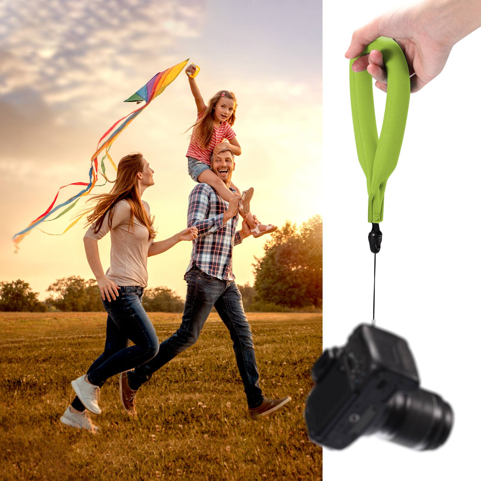 Alt View 4. Unique Bargains - Floating Wrist Strap, Neoprene Waterproof Lightweight 250g Buoyancy Wristband for Underwater Camera Swimming Snorkeling - Green.