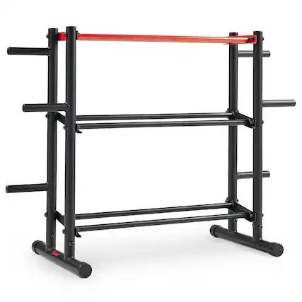 Front. Sunny Health & Fitness - Sunny Strength™ 3-Tier Weights Storage Rack - Grey.