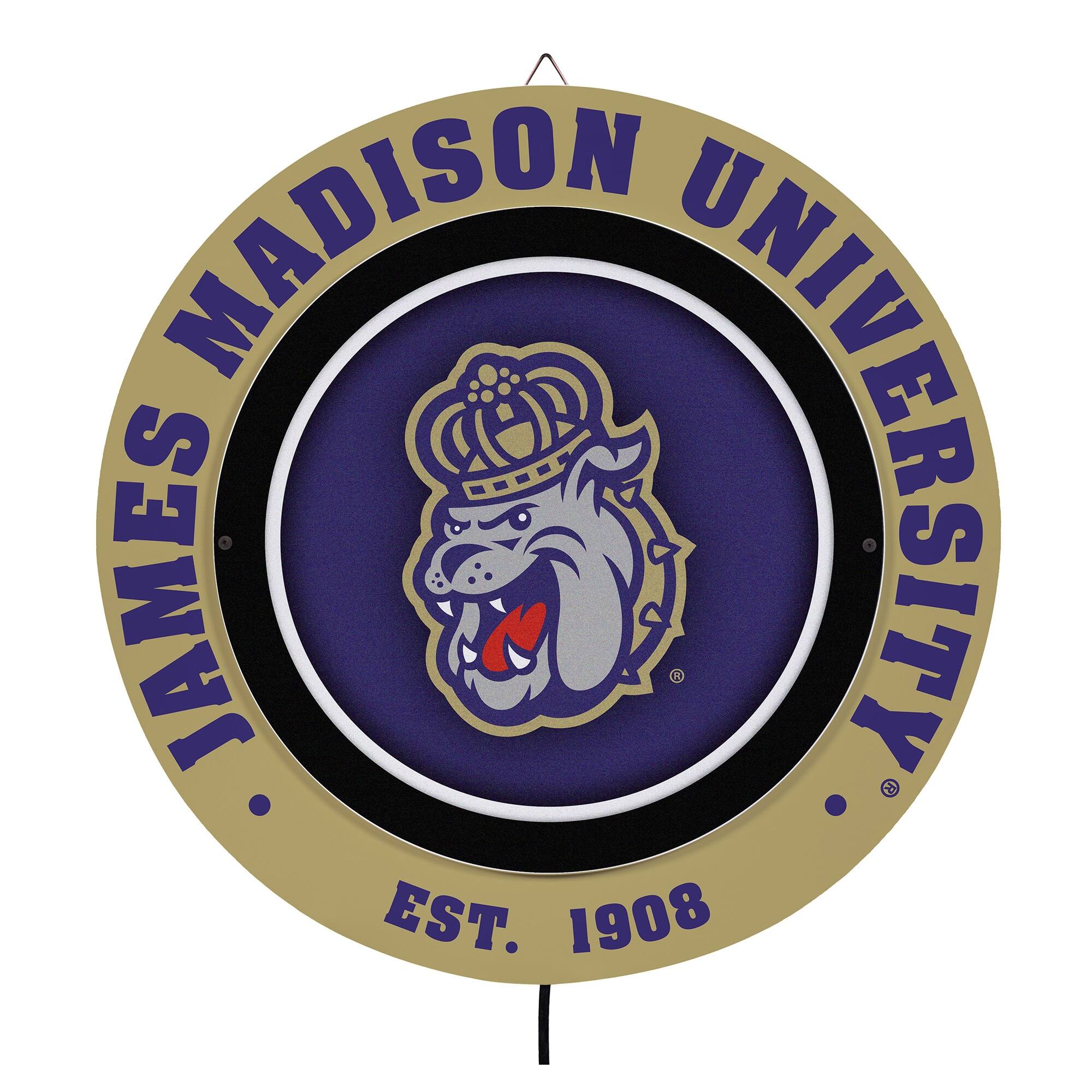James Madison Dukes 15" LED Round Metal Lit Wall Sign