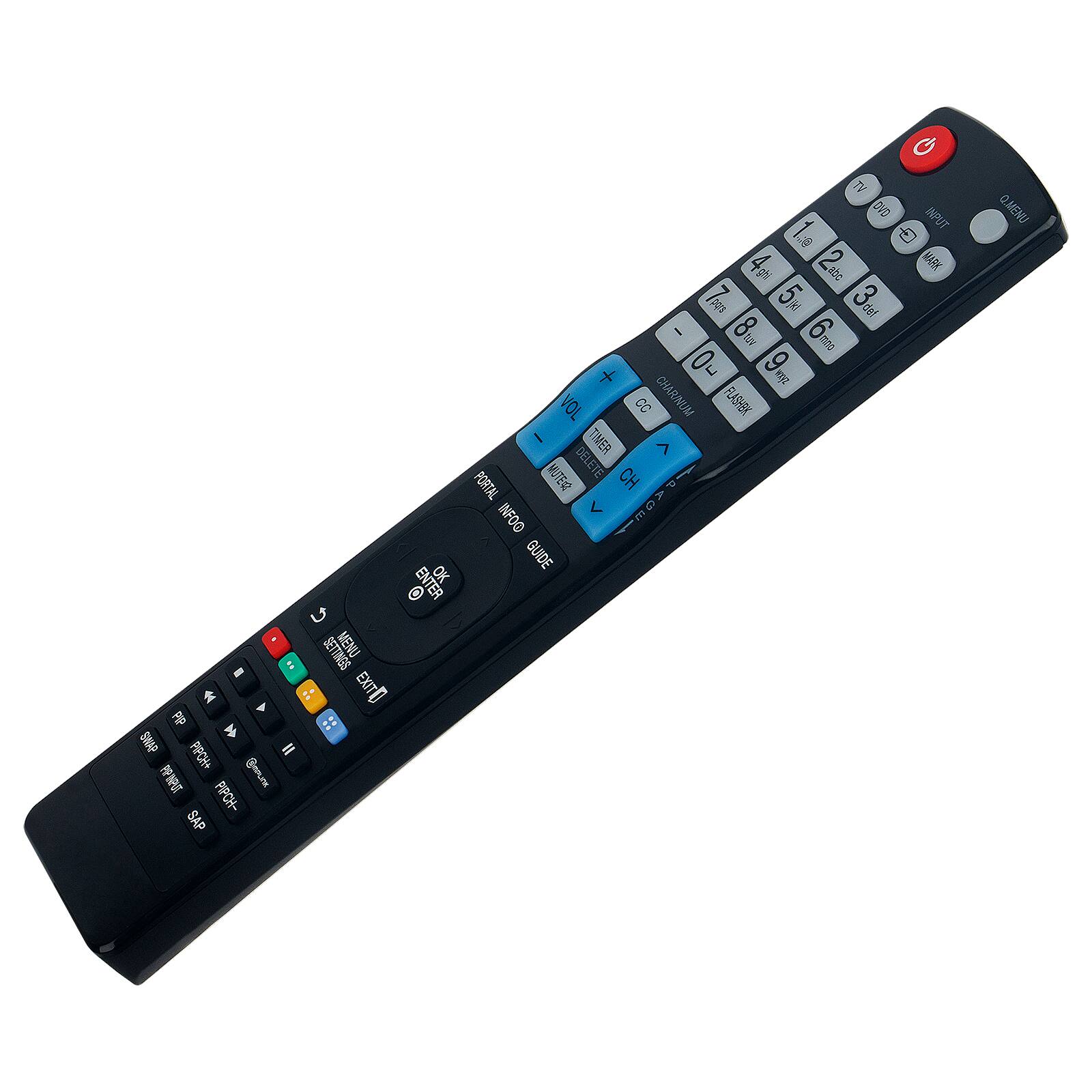 Sure, here is the corrected and grouped text from the image:

- PP SAVE PRCH+ = INT w SAP SETTINGS MENU TOG :: ENTER EN R 0 G 2 DVD INPUT 1.s d 4 2tbe MAAK 0 5 3. da! I 8 5 6 - 0- 6 + 2a VOL CC CHARINUM FLASHBN I TIMER > MUTER DELETE CH PORTAL < INFOO GUIDE Q.MENU

- TV
- INPUT
- MENU
- 1
- 2
- 3
- 4
- 5
- 6
- 7
- 8
- 9
- 0
- VOL
- CC
- CHANNEL
- TIMER
- ON/OFF
- CH
- PORTAL
- INFO
- GUIDE
- Q.MENU
- 3
- 2
- 1
- 0
- 5
- 4
- 6
- 7
- 8
- 9
- 0
- VOL
- CC
- CHANNEL
- TIMER
- ON/OFF
- CH
- PORTAL
- INFO
