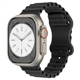 StrapsCo - Motion Strap Silicone Rubber Watch Band For Apple Watch - 40mm/41mm/42mm - Black