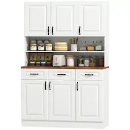 Homcom - Kitchen Pantry Cabinet - White