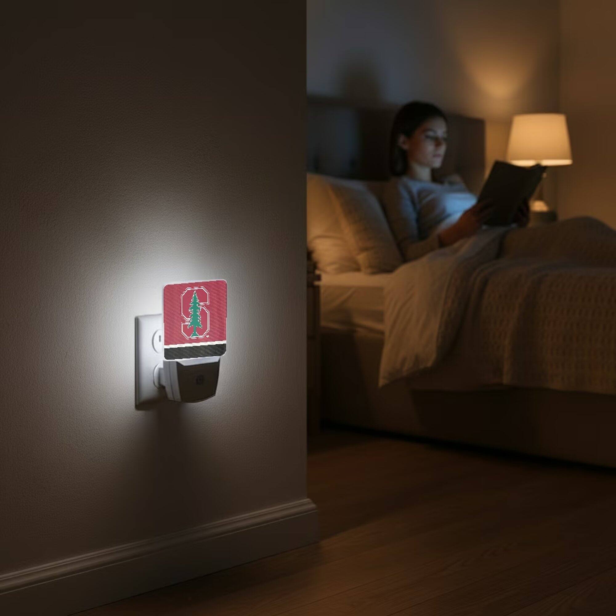 Alt View 3. Keyscaper - Stanford Cardinal Stripe Design Nightlight 2-Pack - Multicolor.