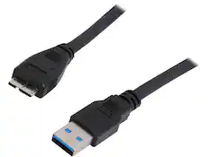 Front. StarTech.com - StarTech.com USB3AUB50CMB Black SuperSpeed USB 3.0 Cable A to Micro B.