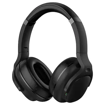 Front. MOVSSOU - MOVSSOU Wireless Hybrid Active Noise Cancelling Foldable Headphones Black - black.