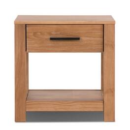 Hivvago - Farmhouse Traditional 1-Drawer Nightstand Bedside Table - Rustic Pine