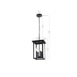 Elegant Lighting - Sheridan 7 inch Outdoor Pendant - Black