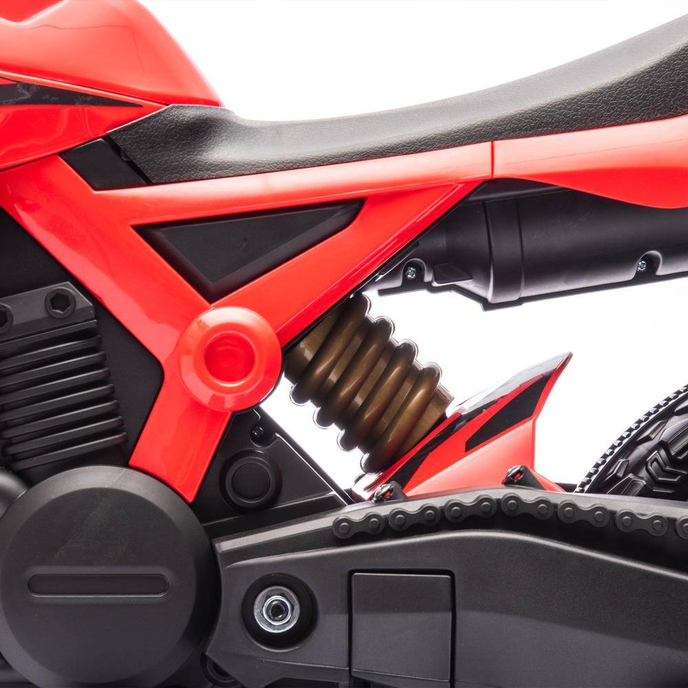 Alt View 1. BreeBe - Qaba 6V Kids Dirt Bike Motorcycle w/ Training Wheels, Horn & Start Sound, Electric Ride On for Ages 3-8 - Red.