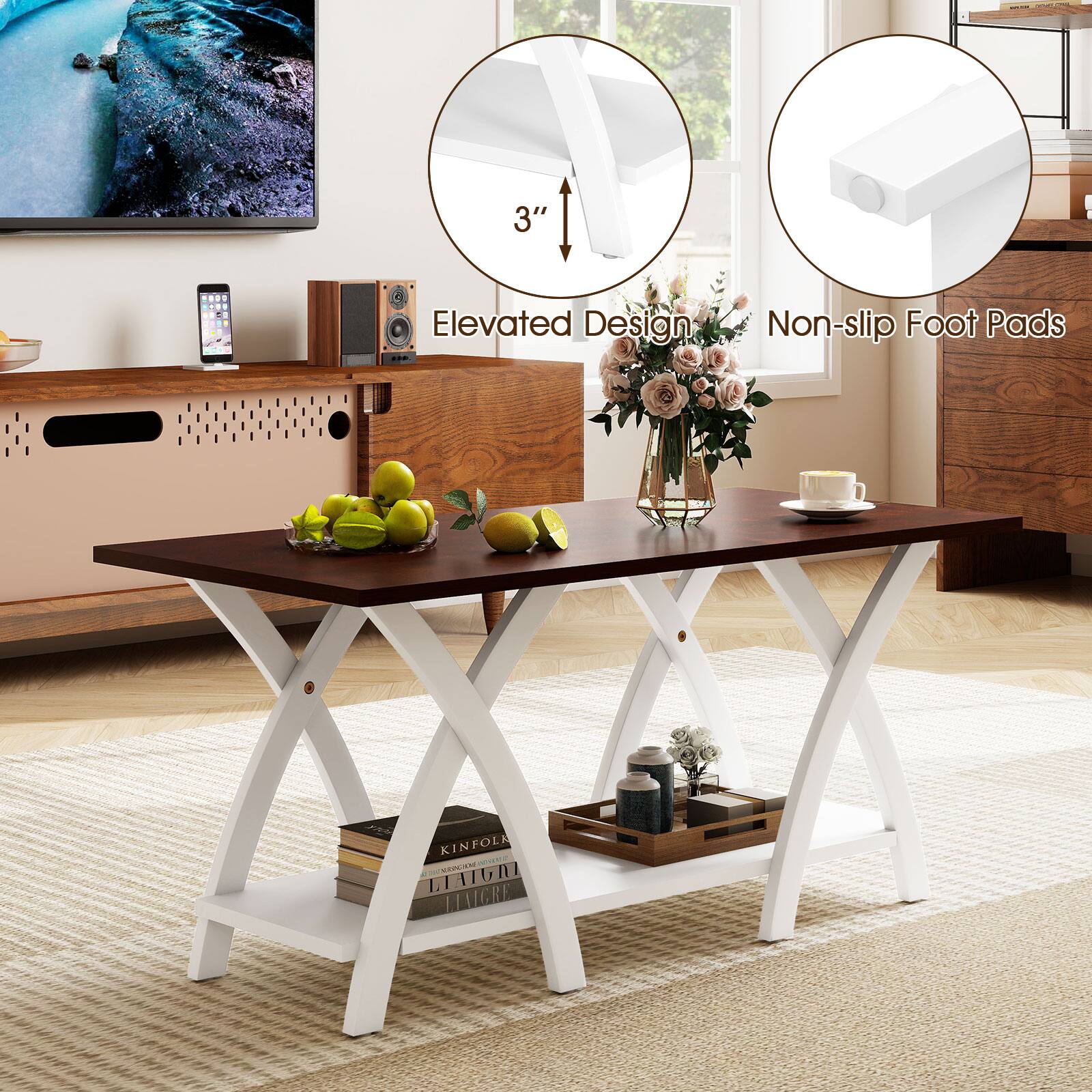 3" Elevated Design  
Non-slip Foot Pads