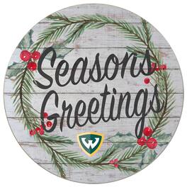 Jardine - Wayne State Warriors 20'' x 20'' Season's Greetings Circle - White