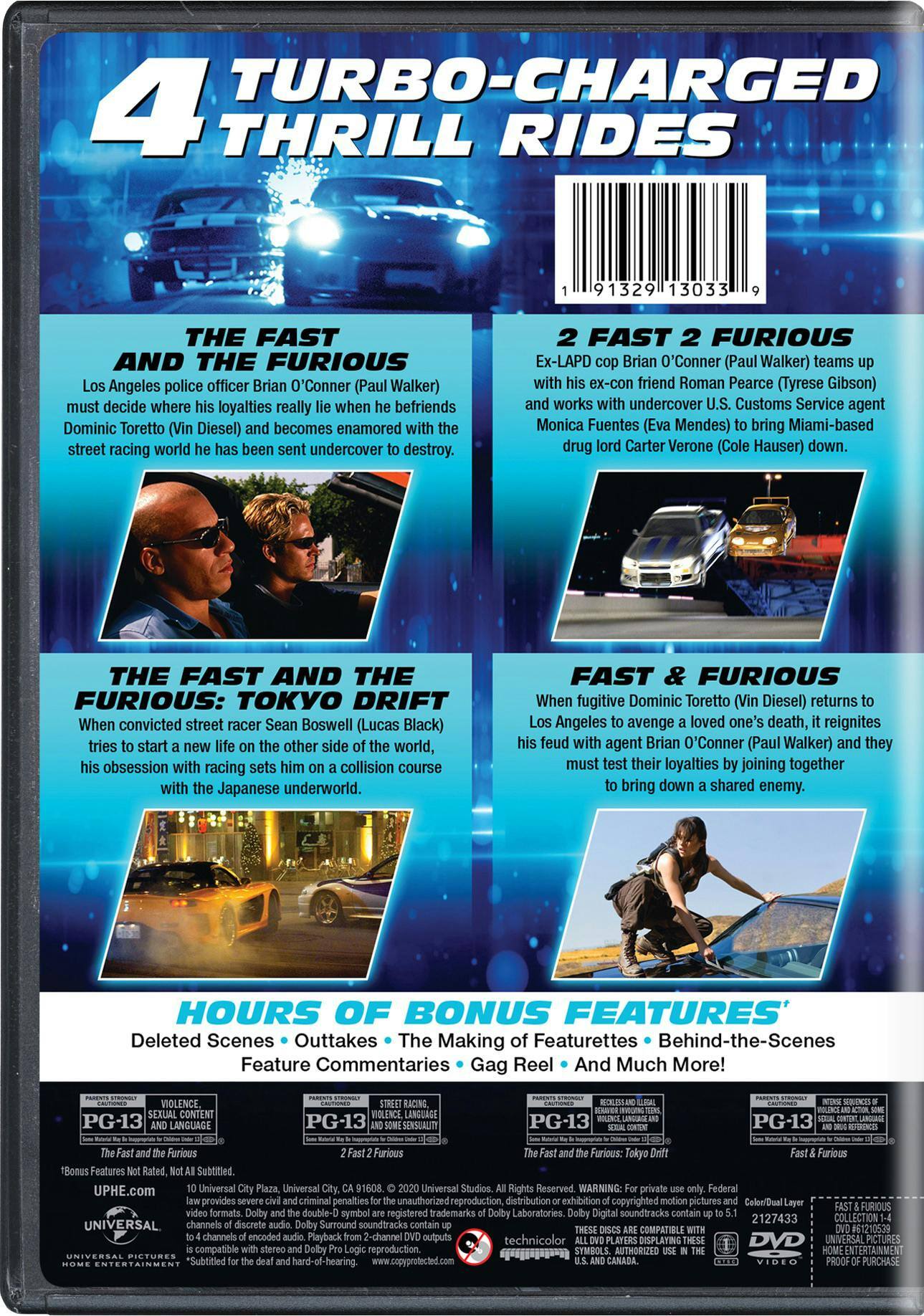 Angle. Fast & Furious Collection 1-4 (DVD Set) [DVD].