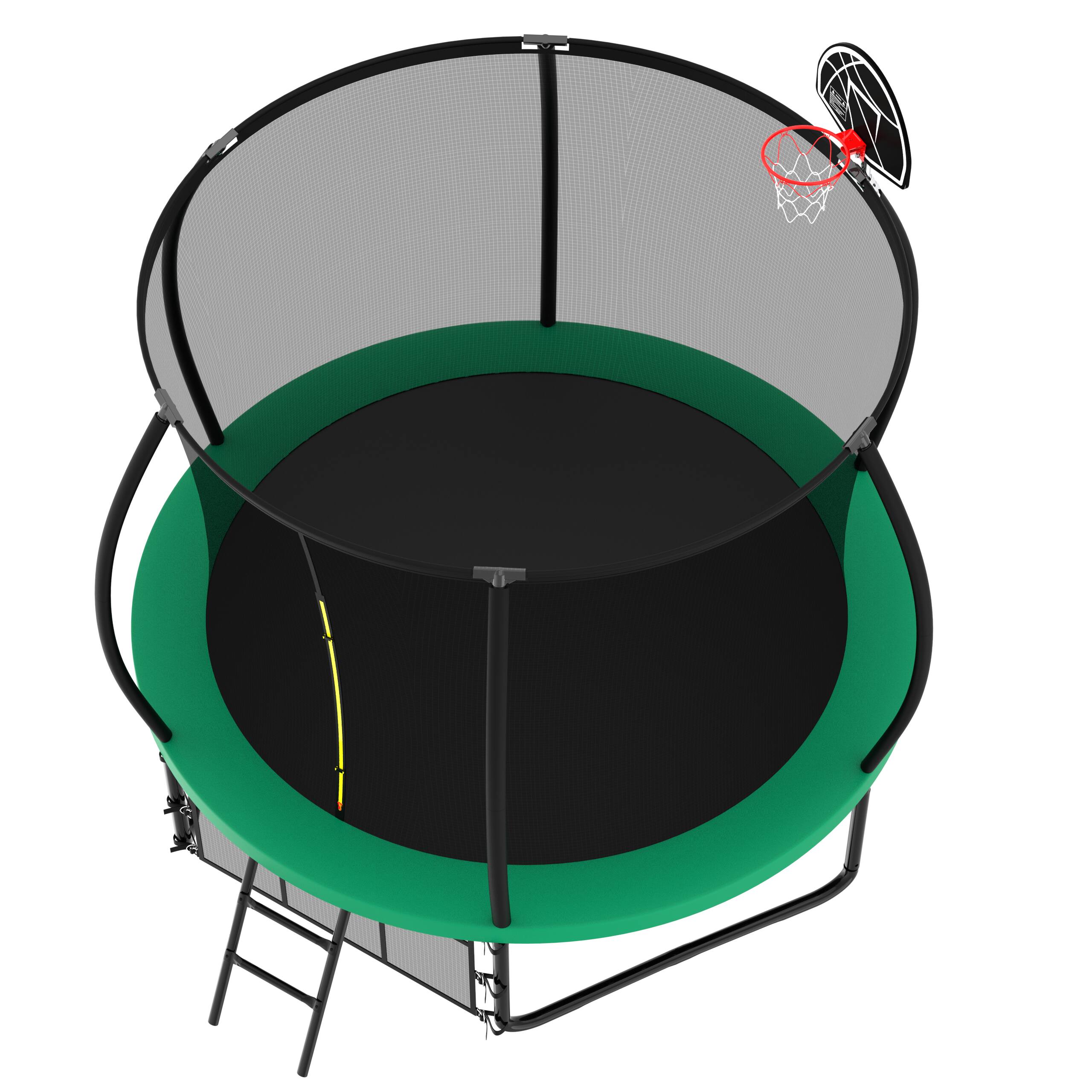 Alt View 6. LOVMOR - Lovmor 10 FT Trampoline with Basketball Hoop and Ladder Recreational Trampoline for Adults.