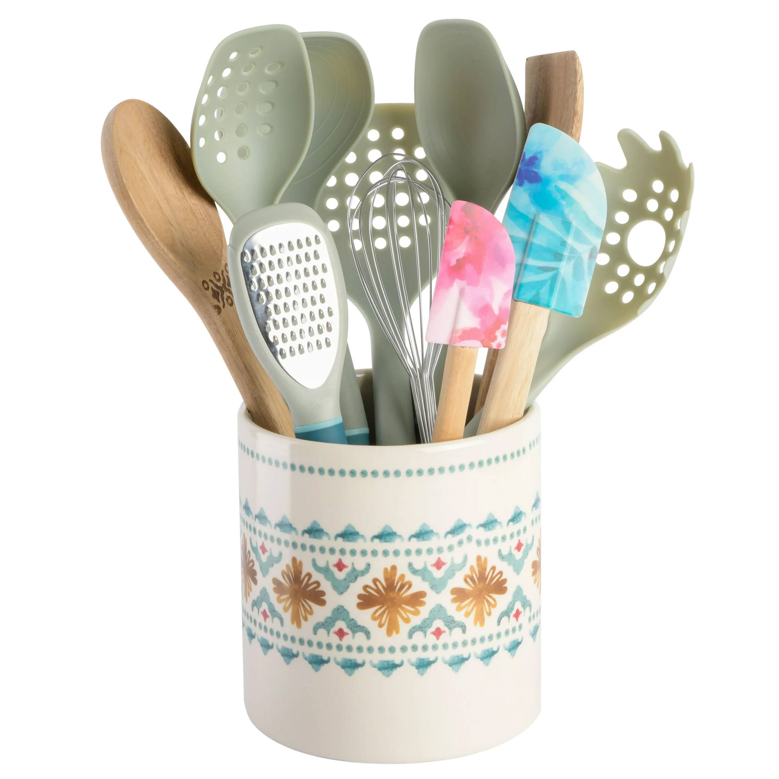 Spice By Tia Mowry - 12 Piece Ceramic Crock and Kitchen Tool Set