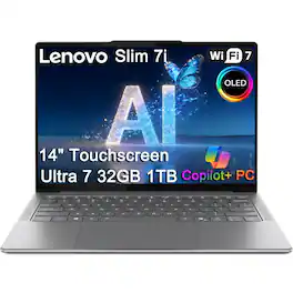 Lenovo - Slim 7i 14ILL10 Aura Edition - Copilot+ PC - 14''FHD+ OLED Touchscreen Laptop - Ultra7 258V - 32GB RAM - 1TB SSD - Luna Grey