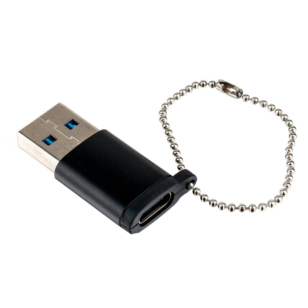 Front. Reiko - Adapter Converter Usb A To Usb C - Black.