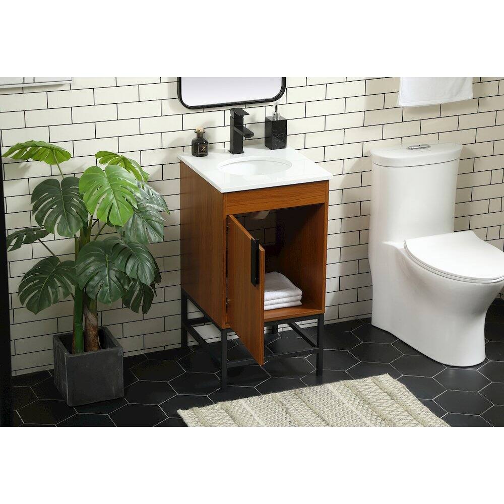 Alt View 9. Elegant Kitchen and Bath - 18 Inch Single Bathroom Vanity In Teak - Teak.