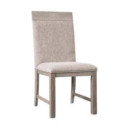 Manhattan Lane - Gris Side Dining Chair, Gray Solid Wood, Fabric Padded Seat - Gray, Stone Gray