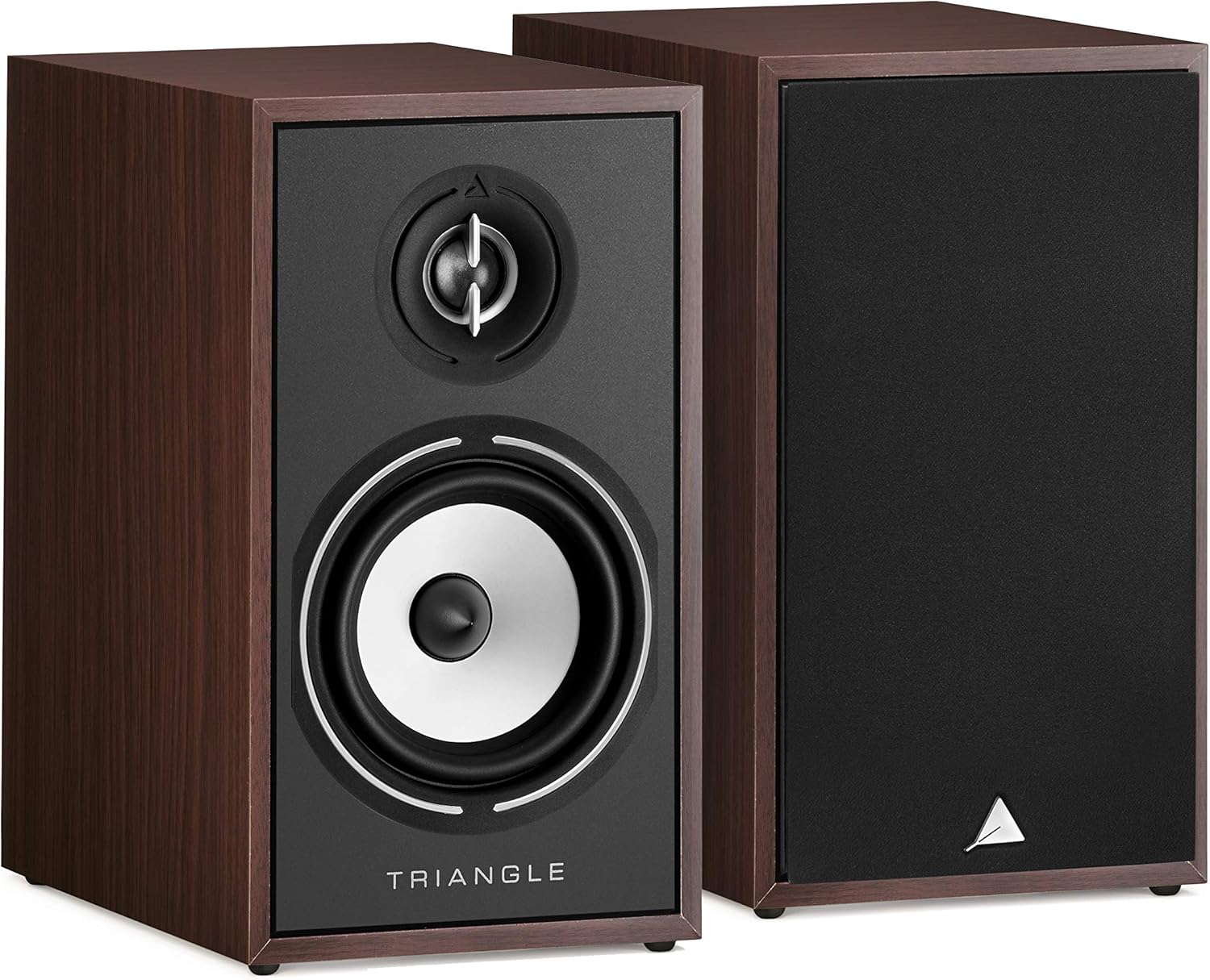 Front. Triangle - Triangle Borea BR02 Hi-Fi Bookshelf Speakers (Walnut, Pair) - BLACK.