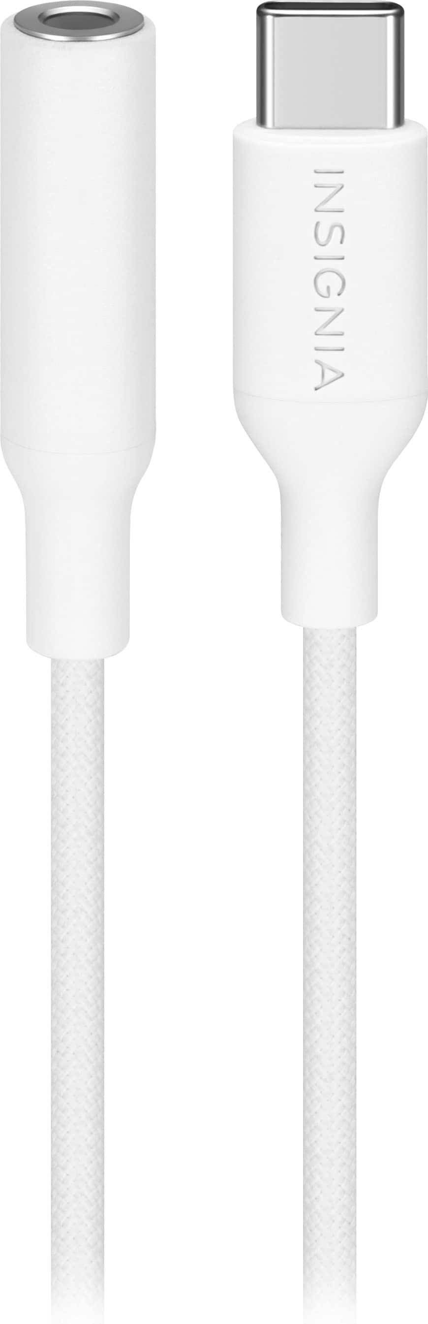 Alt View 6. Insignia™ - 3" Male USB-C to Female 3.5 mm Adapter - White.